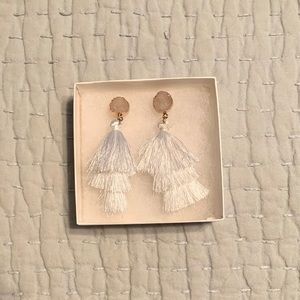 NWOT White tassel earrings
